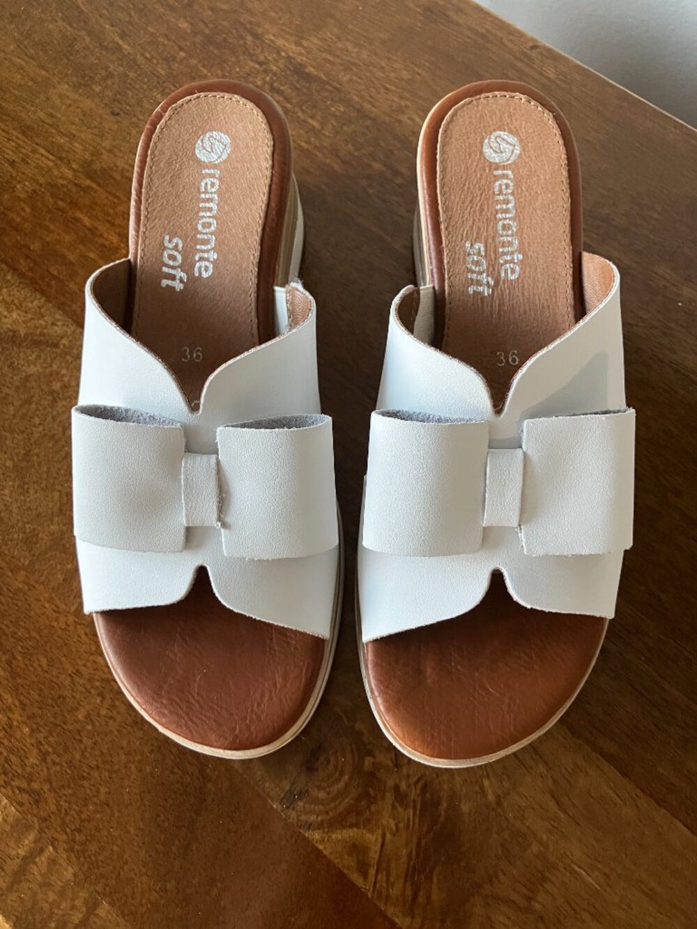 Rieker White Wedge Sandals Womens Size 36